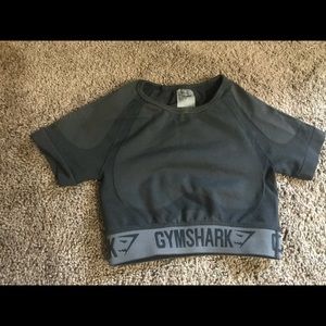 GYMSHARK BLACK FLEX CROP TOP